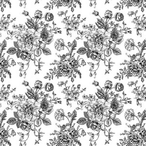 Keramiska dekaler, underglasyröverföring - Blomma - Pion & Ros