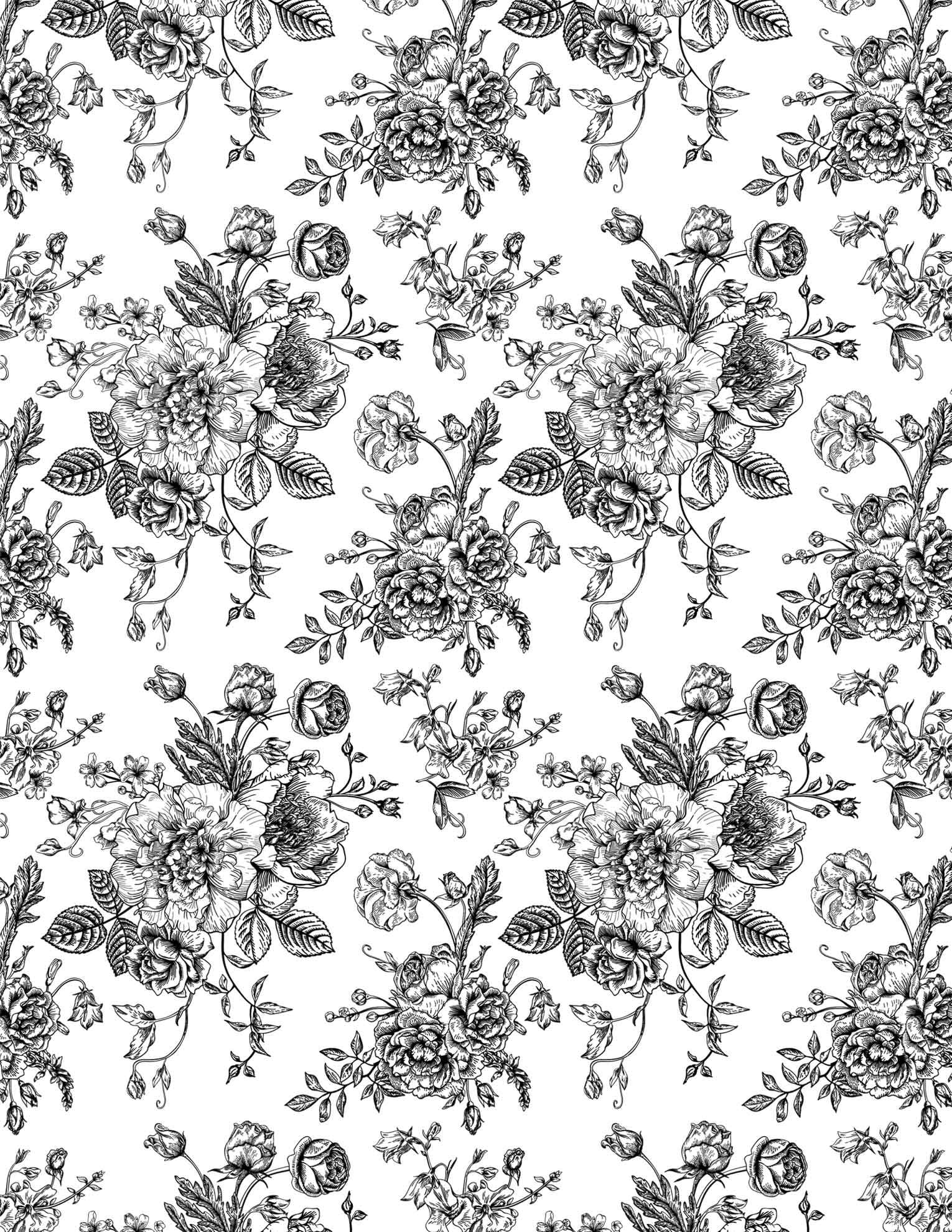 Ceramic Decals, Underglaze Transfer - Flower - Peony & Rose