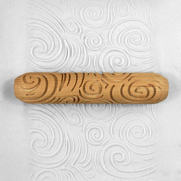 Clay Texture Roller, Pottery Hand Roller, Pastry texture Roller - Magic Swirls