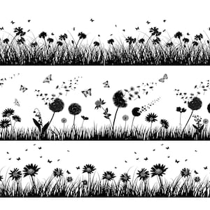 Keramik Decal, Unterglasur Applikation - Wiese Feld