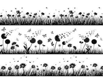 Ceramic Decal, Underglaze Transfer - Meadow Field