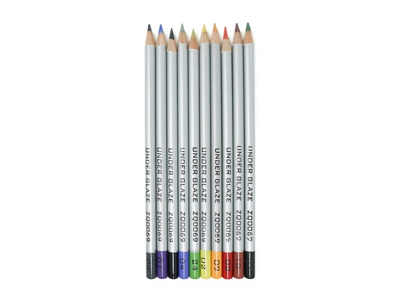 Set of 10 Underglaze Pencils for Pottery