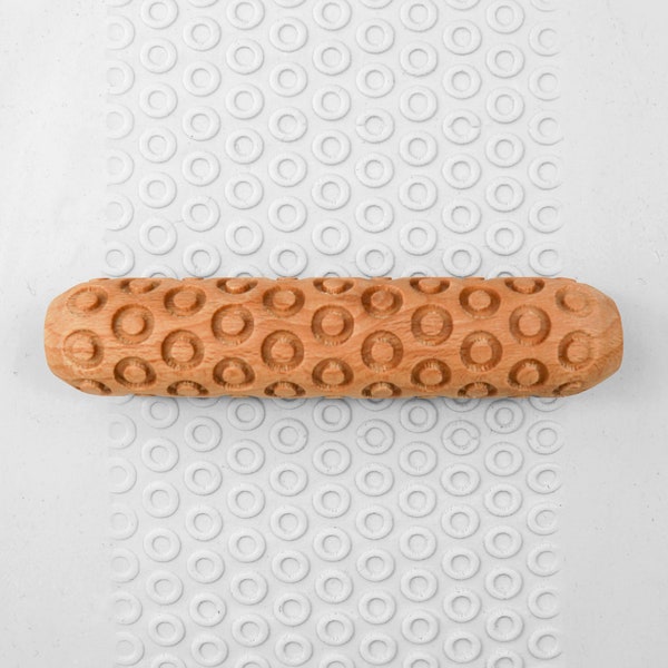 Clay Texture Roller, Pottery Hand Roller, Pastry texture Roller - Dots