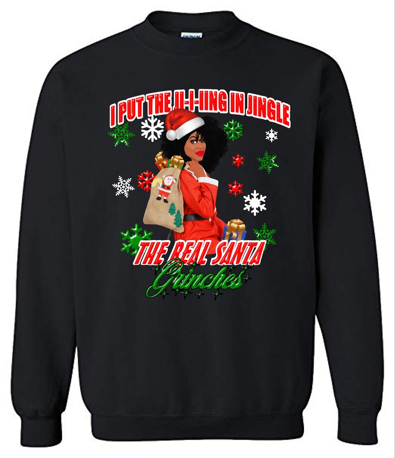 Lizzo fan,Hip Hop Christmas Sweater,Ugly Sweater,Black girl magic funny xmas hip hop christmas Gift for her Ugly Sweater