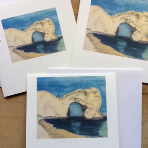 Dorset Coastline Seaside Artwork Durdle Door Note Cards and Framed Prints