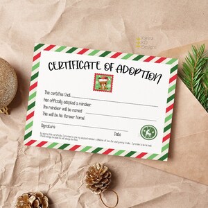 Certificat d'adoption de renne