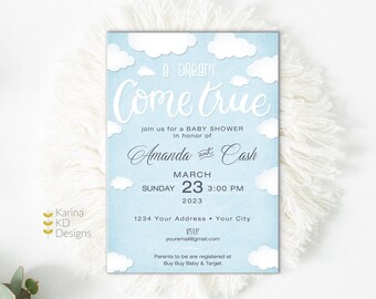 A Dream Come True - Baby Shower Invitation