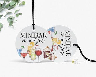 Mini Bar in a Jar - 3 inch round tags
