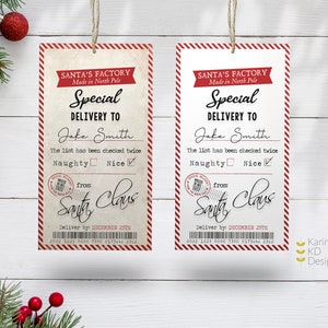 PERSONALIZED Santa Claus Gift Tag