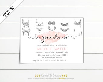 Lingerie  Shower 5x7 Invitation