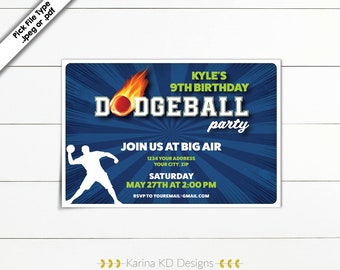 Dodgeball 5x7 Invitation