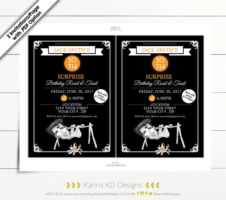 Roast &amp; Toast 5x7 Invitation - Etsy
