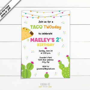 Taco TWOsday Fiesta 5x7 Invitation
