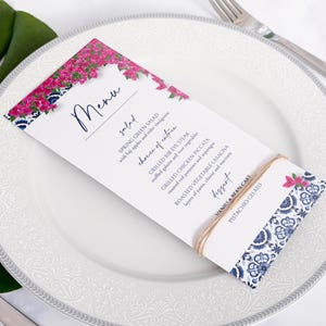 Bougainvillea + Blue Tile Menu