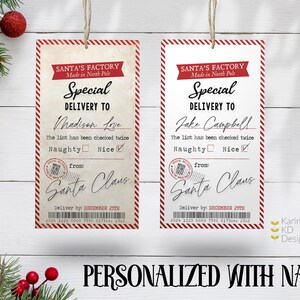 Tag de presente de Papai Noel PERSONALIZADO