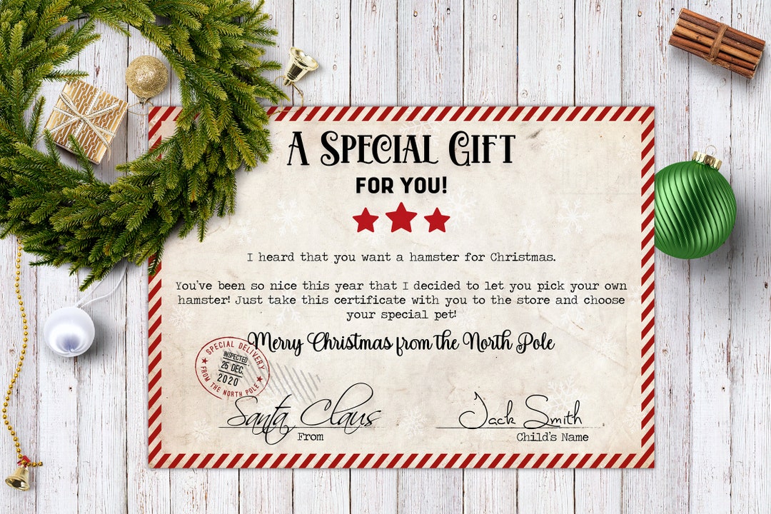 PERSONALIZED Santa Claus Gift Certificate 2020 - Etsy