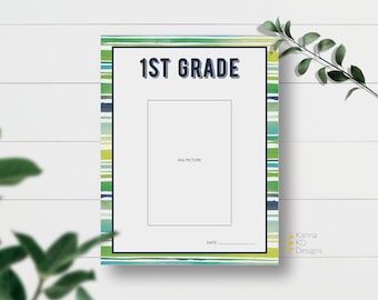 School Year Album Pages - Blue/Green