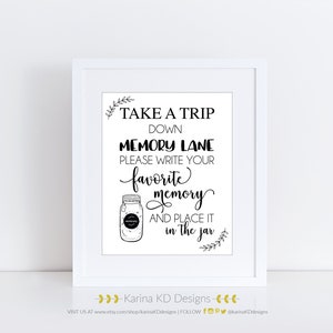 8x10 Share Your Favorite Memory Sign