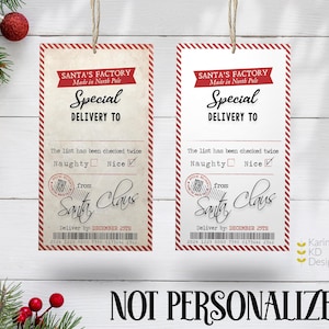 Etiqueta de presente de Papai Noel NÃO PERSONALIZADA