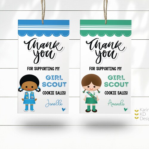 DIGITAL Girl Scout Cookies Thank You Tags Thank You Tags Etsy