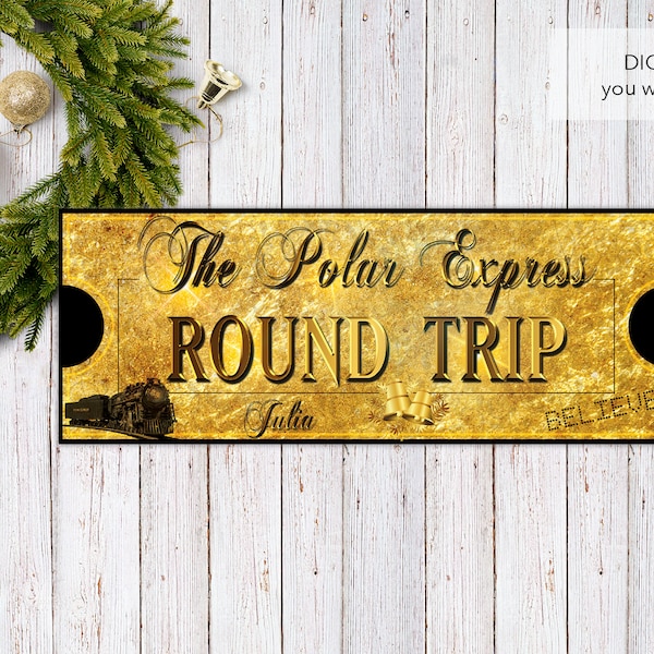 PERSONALIZED Polar Express Believe Ticket - Older