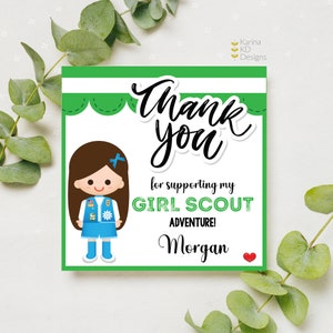 Square Girl Scout Thank You tags