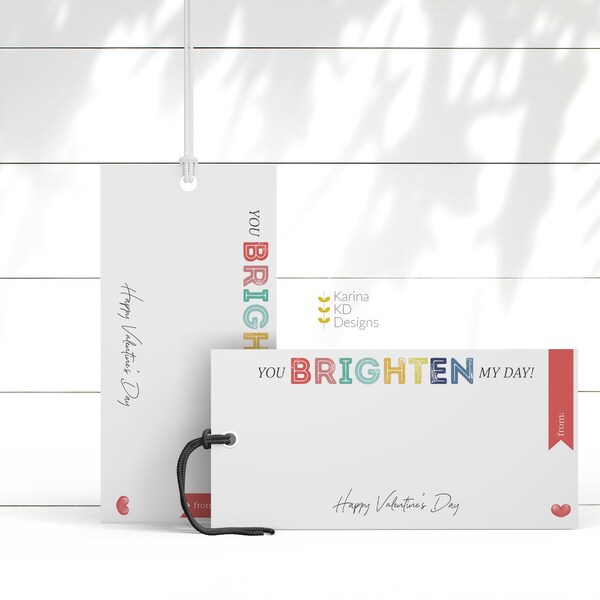 You BRIGHTEN my day! Valentine's Day Tags