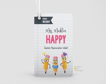 Teacher Tag Appreciation - Pencil 4x6 Cards/Tags