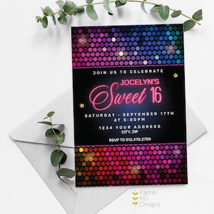 Neon 5x7 Invitation