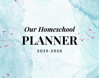 Planejador básico de educação domiciliar para impressão - fácil, minimalista, aquarela, azul
