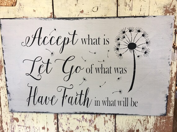Farmhouse Style Vintage Decor Faith Dandelion Wood Sign Made Etsy