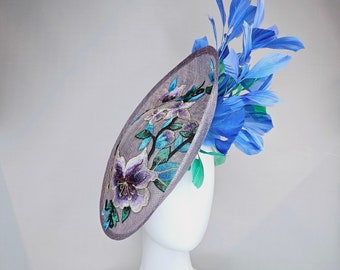 Kentucky Derby Hat Fascinator Light Purple Lavender Sinamay  display picture 1