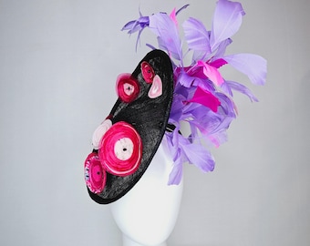 Vintage Mr John\'s 100% Wool Hat Purple Feathers Special Occasion Derby Pimp Vintage Mr John main image 4