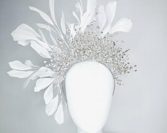 Kentucky Derby Hat Fascinator Cream White Ivory Sinamay and  display picture 1