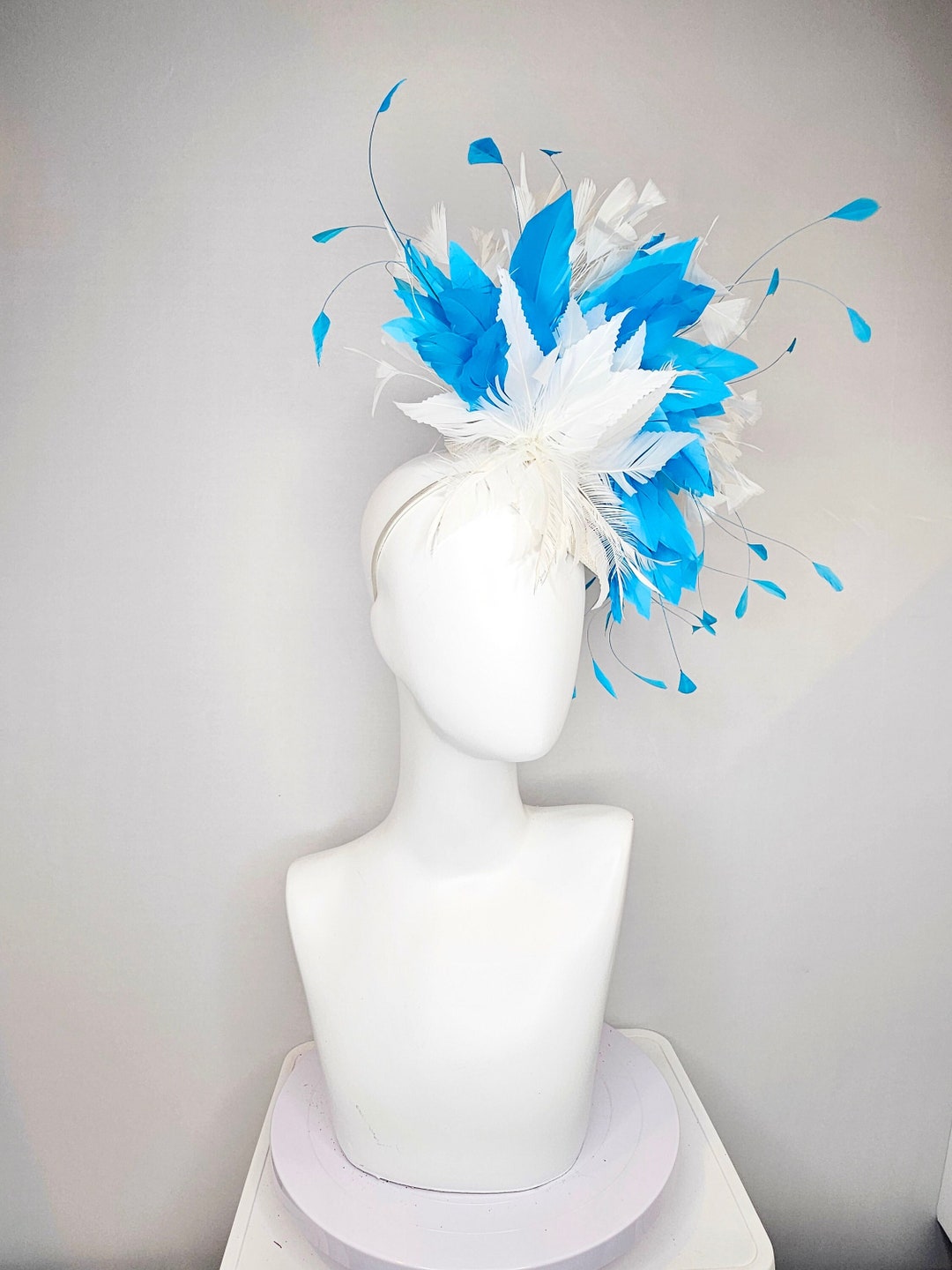 Kentucky Derby Hat Fascinator White Sinamay With White  display picture 1