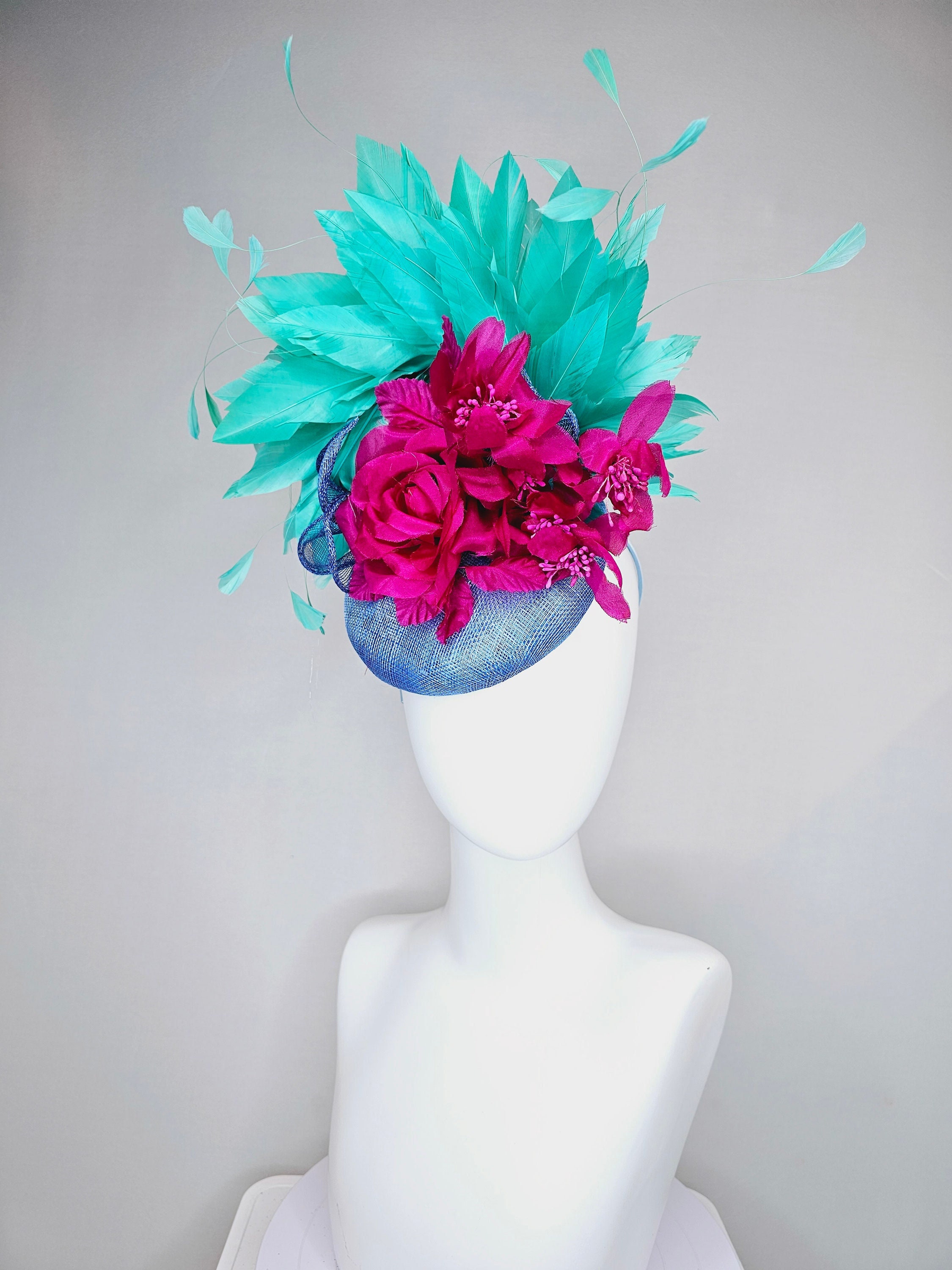 Kentucky Derby Hat Fascinator Fuchsia Magenta Pink Silk Kentucky Derby Hat Fascinator Fuchsia Magenta Pink Silk