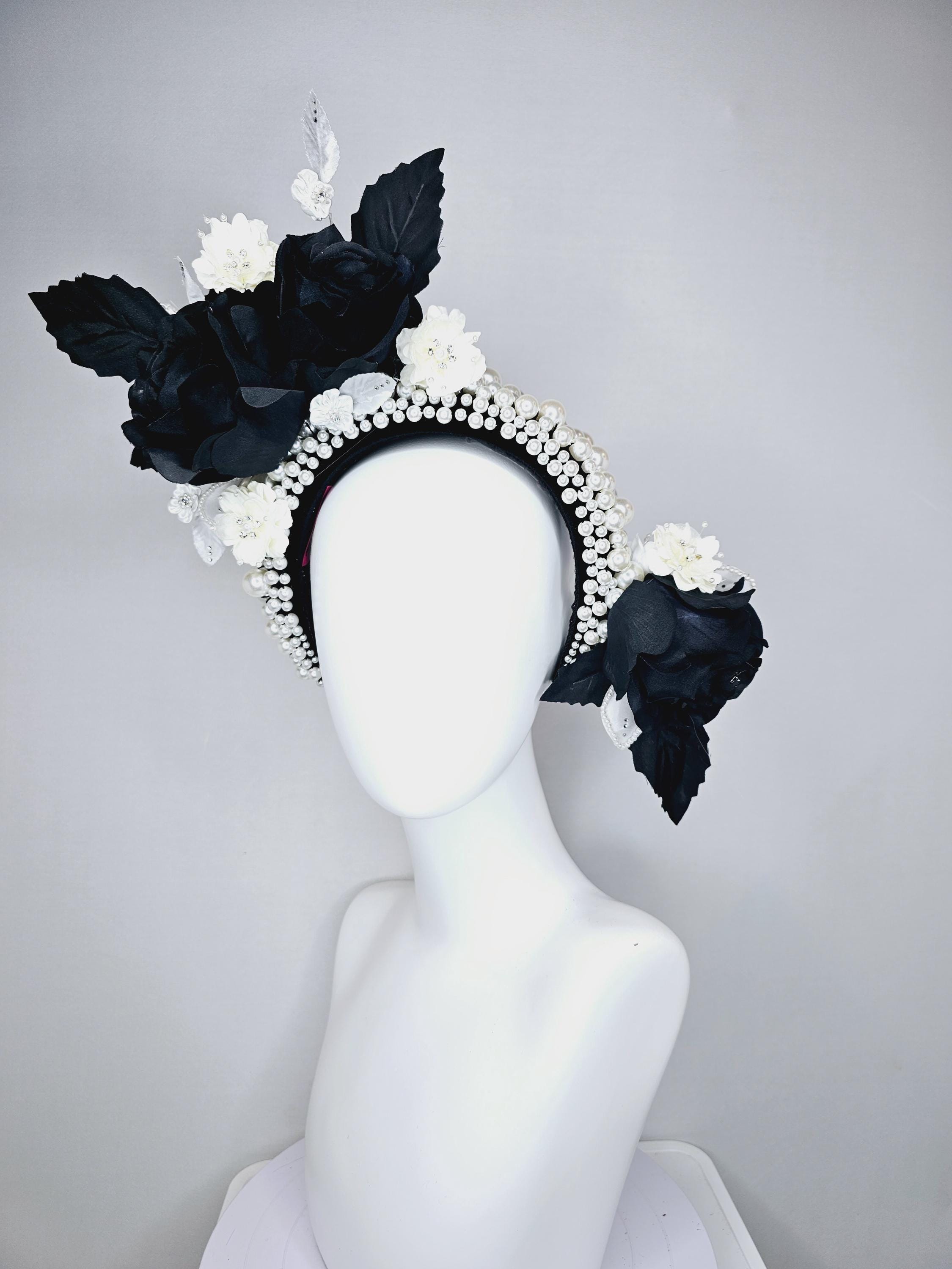 Beloved Millinery Black and White Floral Fascinator Kentucky Derby Church Tea Kentucky Derby Hats by Rachel + Kate | Derby 151: the best  main image 3