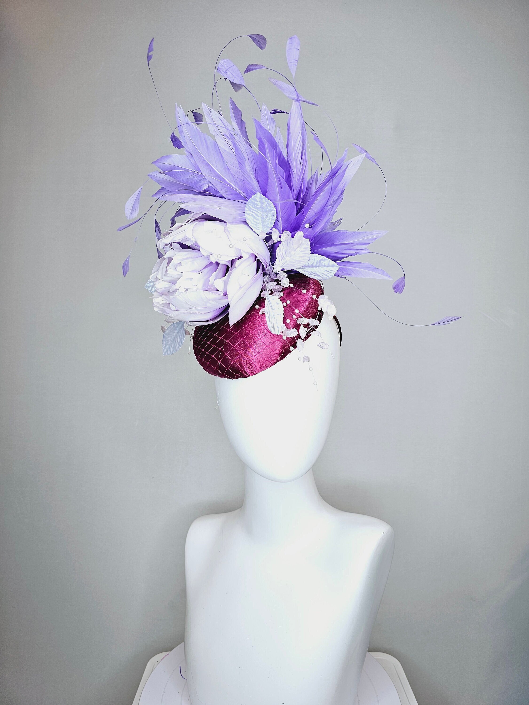 One-of-a-Kind Kentucky Derby Fascinator, Mad Hatter Louisville , Purple Floral Kentucky Derby coming! These are a few of my hats that I main image 4