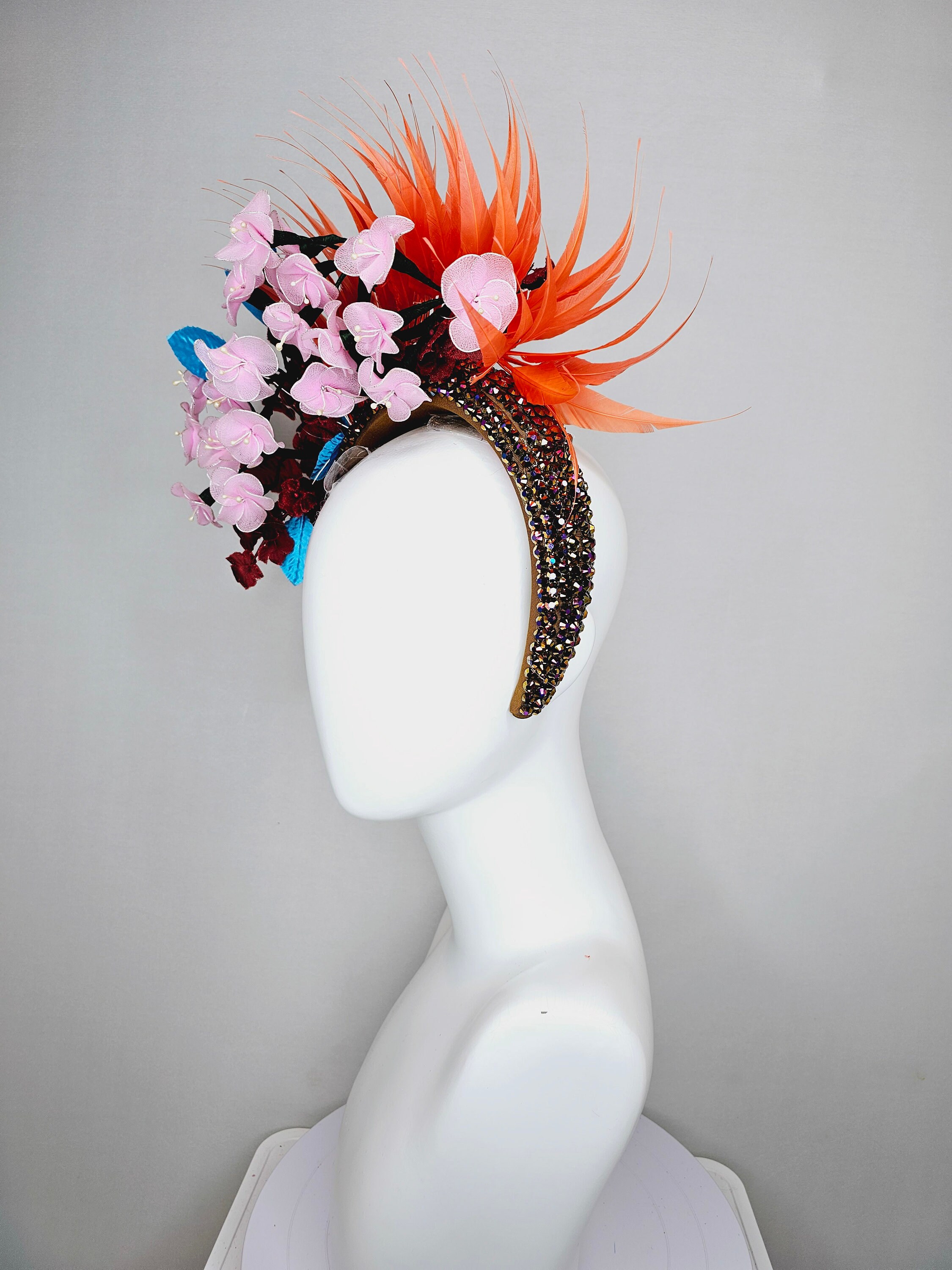 Kentucky Derby Hat Fascinator Swarovski Crystal Rhinestone 
