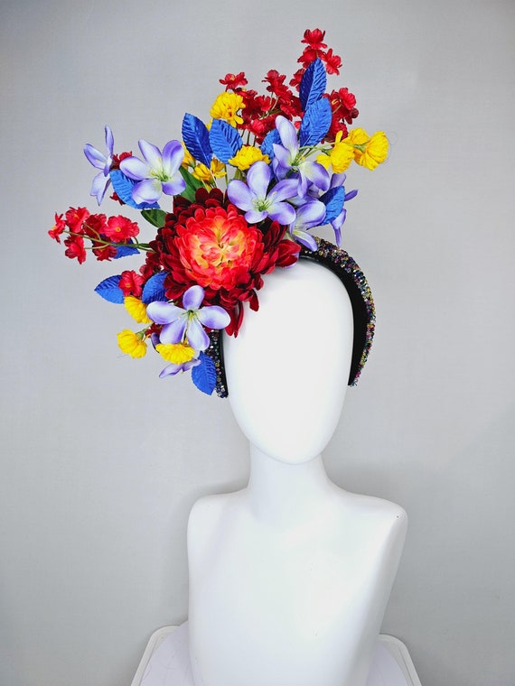 Colorful Floral Rhinestone Headband Sparkling Floral Headband for Weddings & Prom - Crystal  main image 2