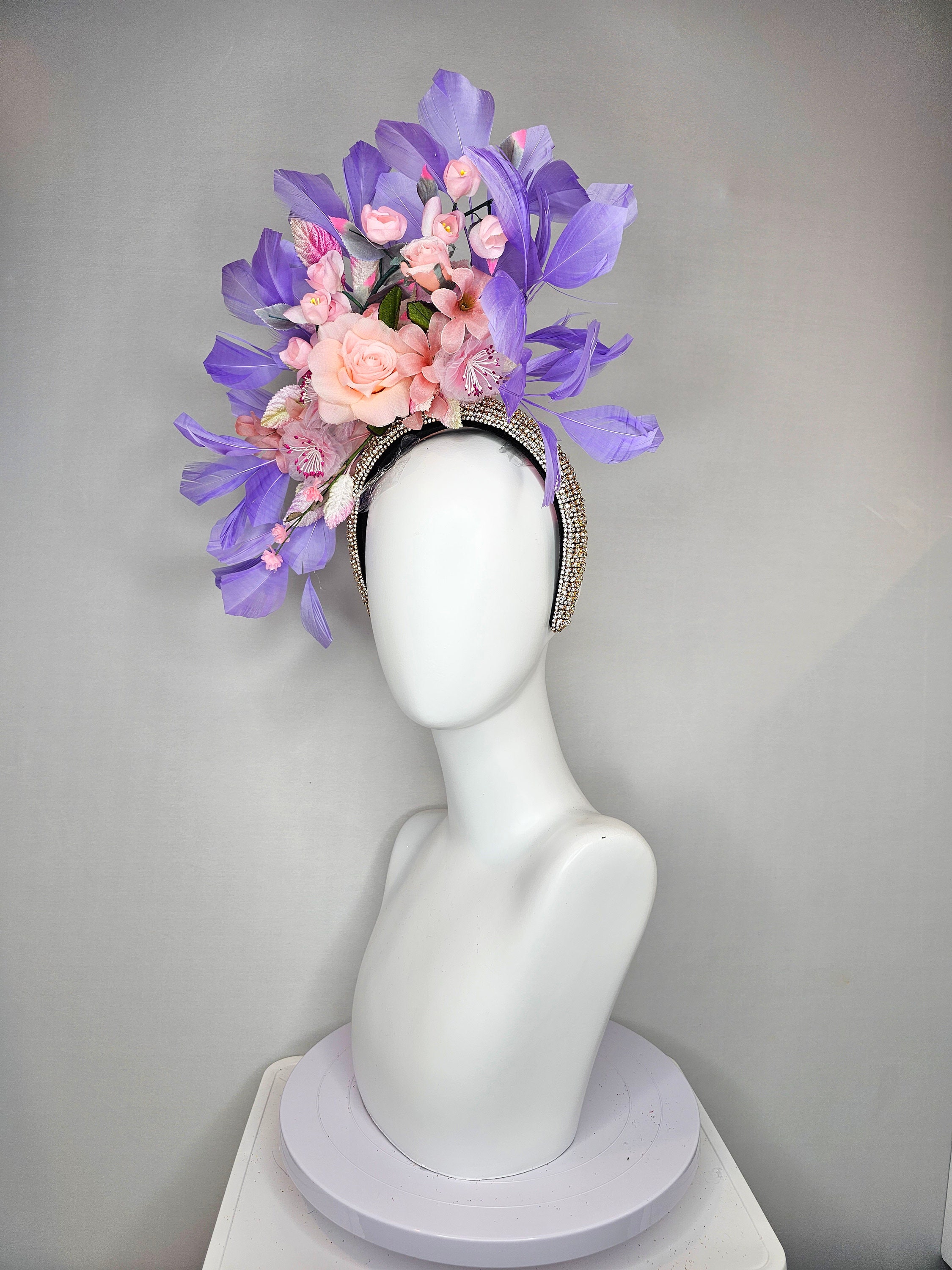 Kentucky Derby Hat Fascinator Rhinestone Crystal Headband 
