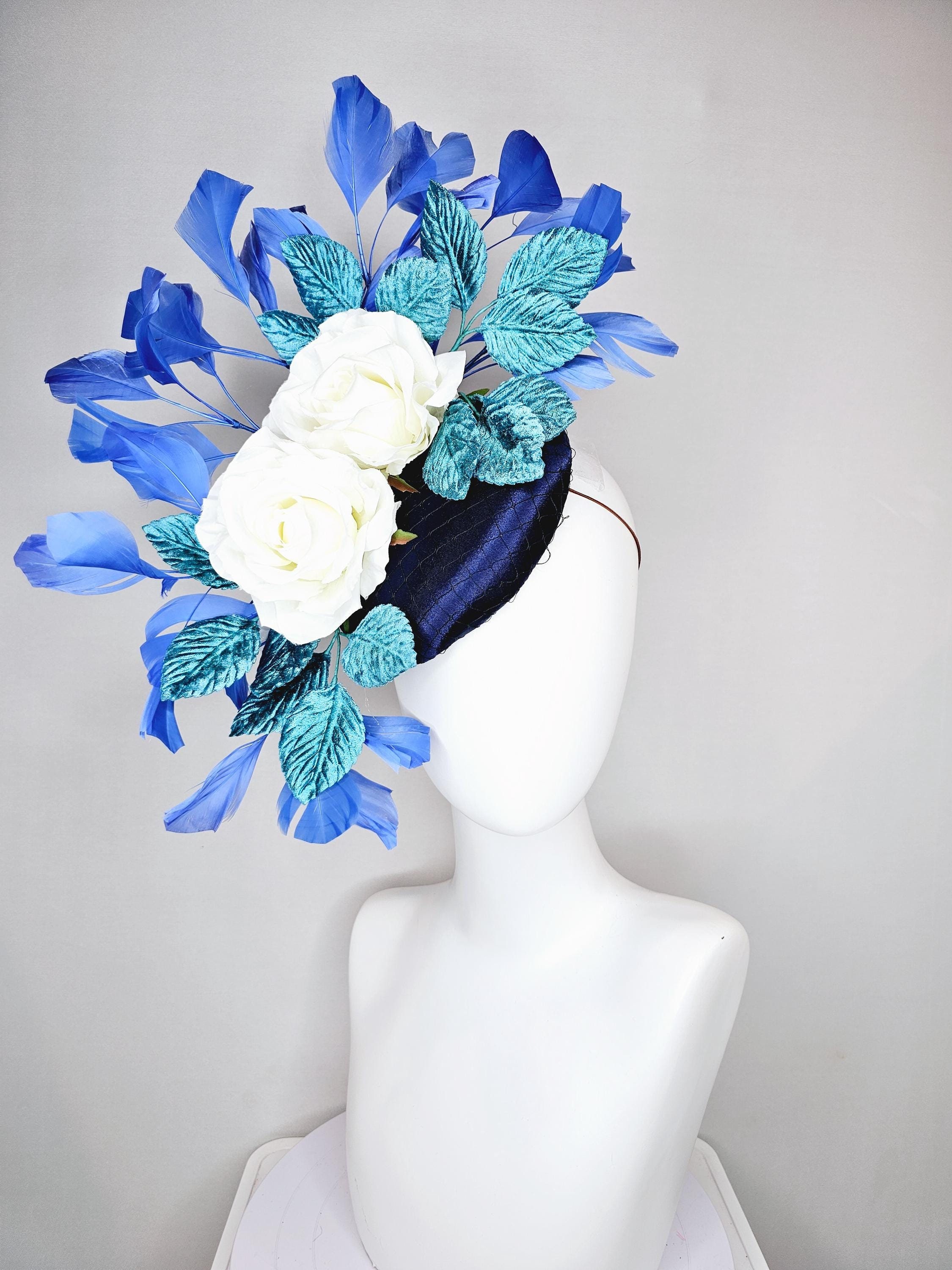 ?NEW! Dark Navy Blue Kentucky Derby  Fascinator Hat Kentucky Derby Hat Navy Blue - Etsy main image 2