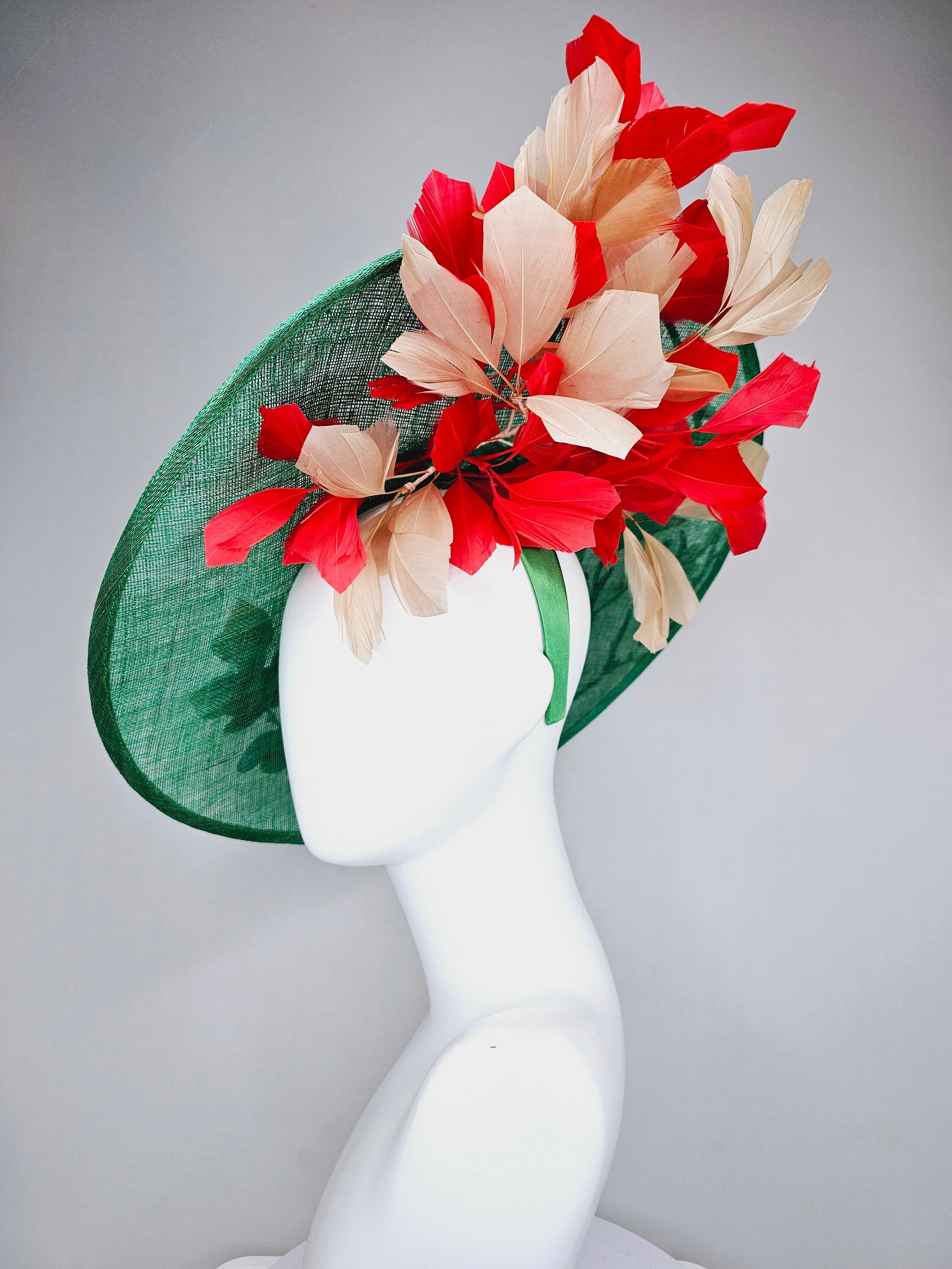 Kentucky Derby Hat Fascinator Green Sinamay Saucer With 