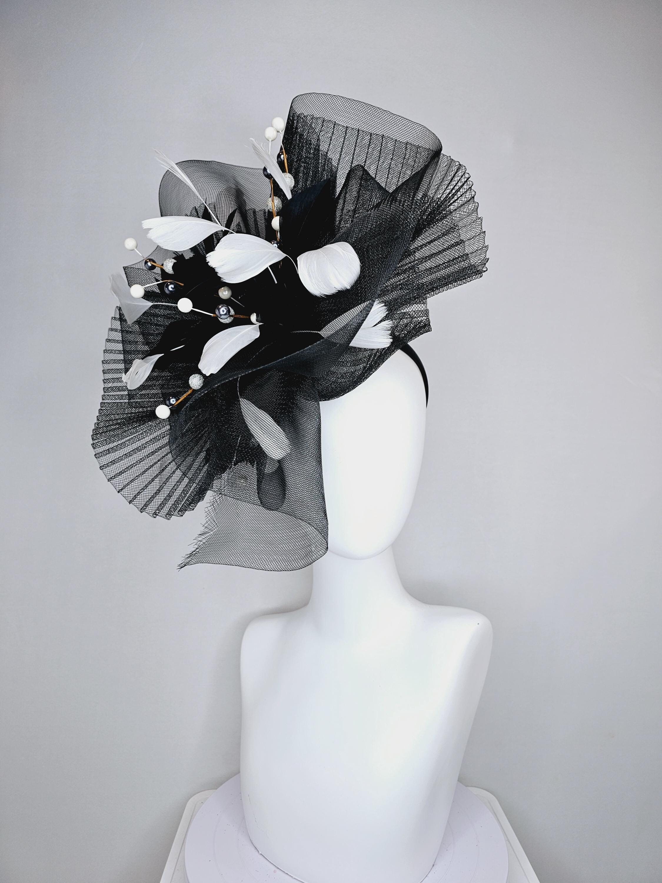 Vintage Crinoline Black Fascinator Kentucky Derby Church Hat Large Black Crinoline Fascinator: Kentucky Derby Race Hat - Etsy main image 4