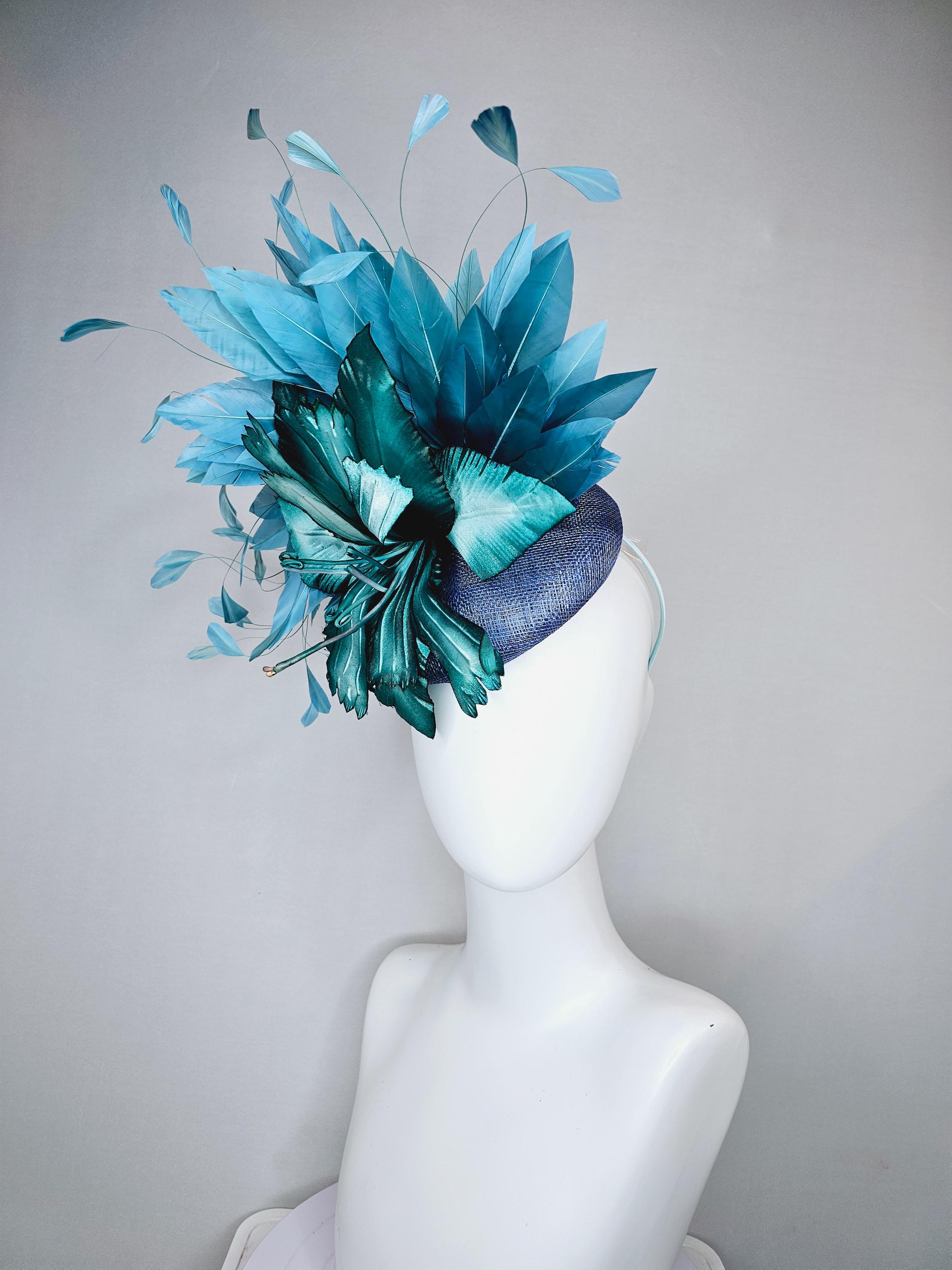 Sinamay Bowler Fascinator Derby Hat Adjustable Drawstring Lightweight Floral kentucky derby hat fascinator black sinamay with light pink  main image 4