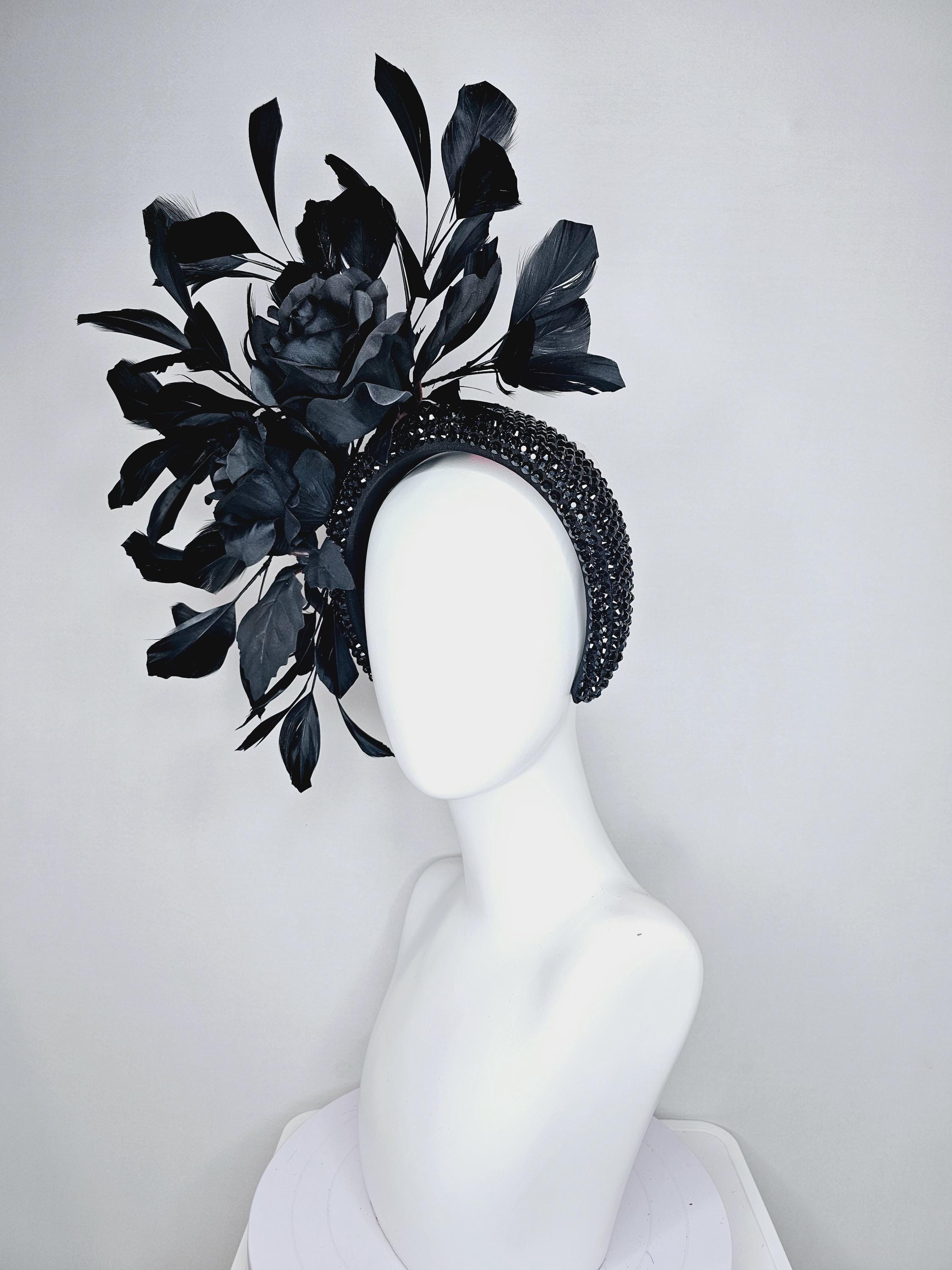 Gucci Runway Black Crystal Feather Headpiece Hat The Top 5 Moments From the Gucci S/S 19 Show | Who What Wear main image 2