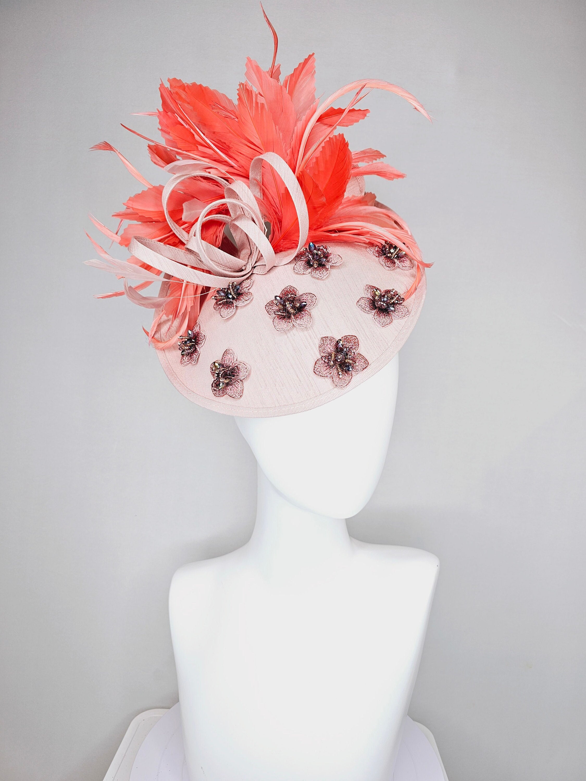 Chic Coral Fascinator Hat il_fullxfull.7799562455_2edp.jpg main image 3