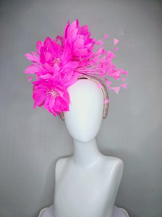 Kentucky Derby Hat Fascinator Light Pink Crystal Rhinestone  display picture 1