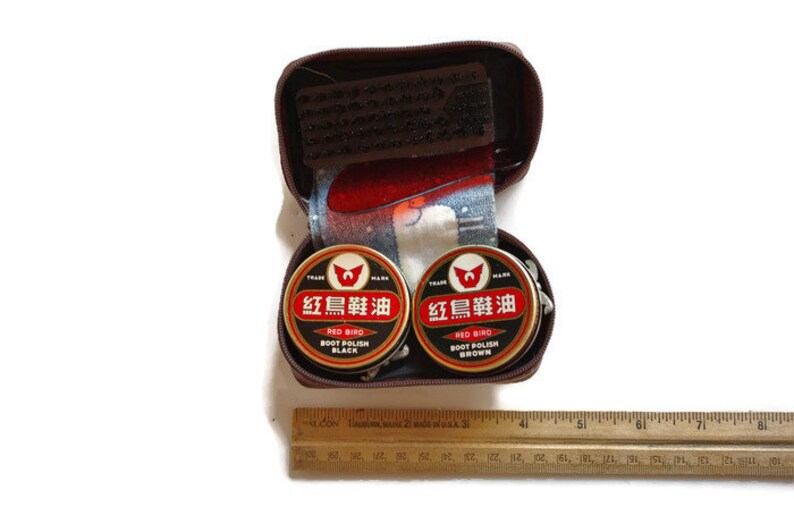 Vintage Shoe Polish Travel Kit and Esquire Custom Leather Etsy