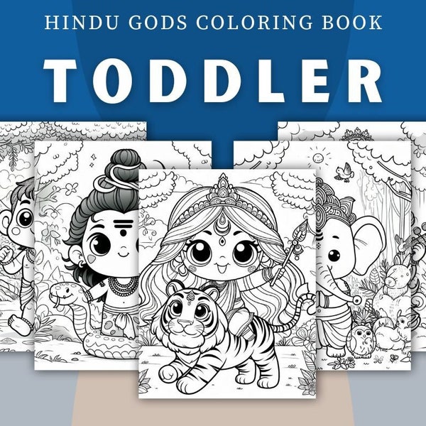 Hindu Coloring Book, Desi Coloring Book, Indian Coloring Book, Desi Kids, Coloring Book, Shiva, Krishna, Lakshmi, Kids Coloring Book